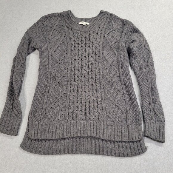 Madewell Sweaters - Madewell Irish Fisherman Braided‎ Sweater Size XS Heathered Gray Cable Knit